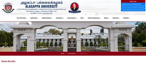 www.alagappauniversity.ac.in result|Official Website of Alagappa University .
